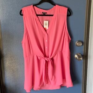 Women's Pink Sleeveless Top
